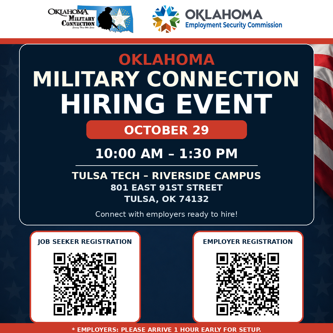 Oklahoma Military Connection Hiring Event flyer